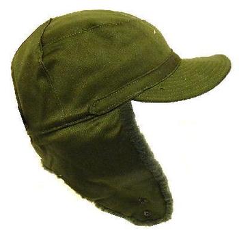 Olive Green Cold Weather Peaked Combat Cap - main image