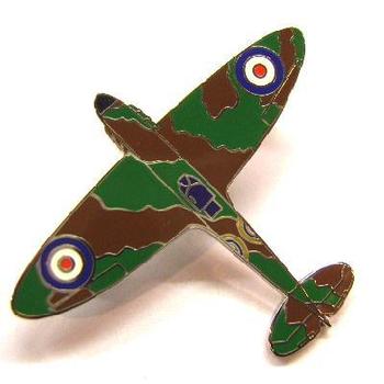 Great Large Colour Spitfire Pin badge