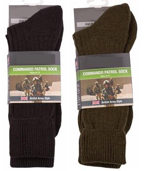 Socks Combat Army Commando Style Patrol Socks with Double Knitted sole Size 6-11