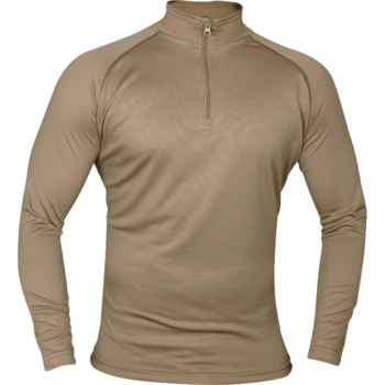 Body Armour Undergarment Coyote Brown Zip Neck Army Style Coolmax Moisture Wicking top, New