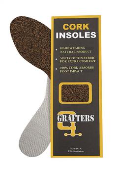 Cork Insoles Hard wearing Cork Insoles Ladies and Men's Fitting 2 Pack