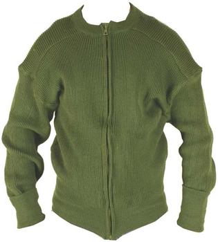 Military Cardigan Danish Military Issue Green Zip front Cardy