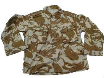 Vintage Desert Shirt 1980's Pattern Genuine British Army Combat Desert Camo Shirt, New and Used