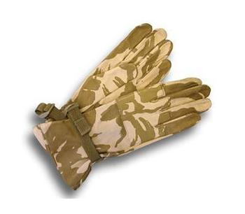 Desert Camo Combat Gloves, British Army Issue, New Issue Supple Leather Army Gloves