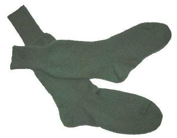 Socks, Dutch Military Issue Green / black 80% Wool Super Wash Sock, New