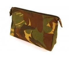 Genuine Dutch Military - Tough Camouflage or Olive Zipped Wash Bag