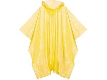 Emergency Poncho Adults Disposable Hooded Emergency Poncho - Yellow  - main image