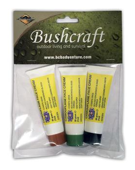 Camo Cream Tube set Face Cream In a Tube Pack of 3 Green, Brown and Black tubes of face cream CL190