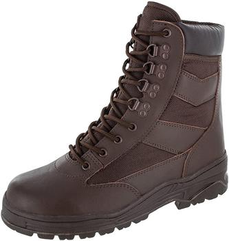 Brown fabric and leather hileg boot - main image