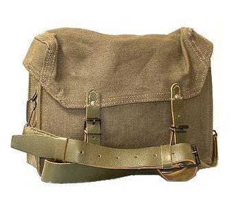 Canvas Satchel Used Grade 1 Tough French Canvas Satchel with Leather Carry strap