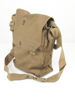 Vintage Canvas Bag Genuine 1950's Pattern Army issue Gas mask bag - main image