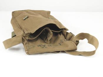 Vintage Canvas Bag Genuine 1950's Pattern Army issue Gas mask bag - main image