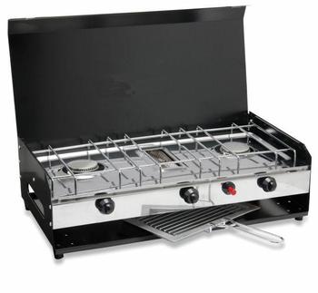 Gelert Double Burner With Grill Lid and Automatic Piezo Ignition (GAS078)