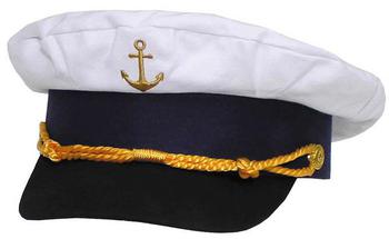Navy Naval Cap with Embroidered Gold Anchor Badge, New