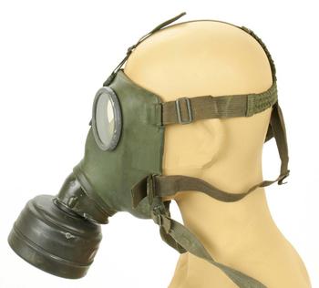 German WWII Gas Mask, 1940's WW2 BMW Collectors Gas Mask Respirator And Filter - main image