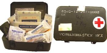 Metal First Aid Tin Genuine Army Issue First Aid Heavy Duty Steel Box - main image