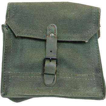 WWII Style French Ammo Pouch With Leather Strap, Used Graded - main image