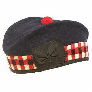 Glengarry Hat Scottish Regiment Red / White / Black Diced Glen Garry Cap