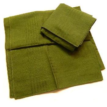 Olive Green / blue / white  hanky / handkerchief 