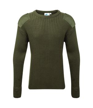 Army Jumper Olive Green Crew Neck Jumper Military Army Style Acrylic Combat Pullover, New - main image
