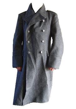 Great Coat Danish Civil Defence full length Grey Wool Mix Greatcoat Like New