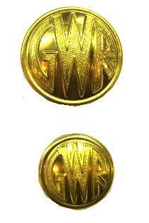 Brass coloured GWR Buttons