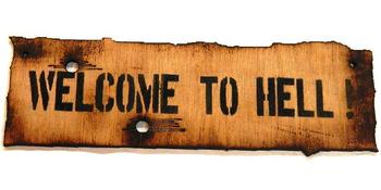 Welcome To Hell Wooden Sign Great For Kids Messy Dens