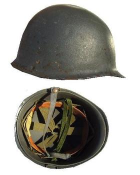 US Military style Vintage Grey / Green M1 Helmet Genuine Military Issue