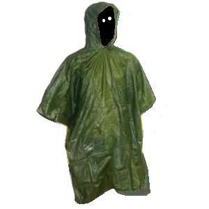 Poncho, Highlander Olive Lightweight Multi Purpose PVC Poncho, New