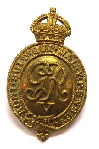 Household Battalion All Brass Cap Badge - main image