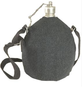 Italian Airforce Water Bottle Vintage Large Alloy Bottle With RAF Cover Like new - main image