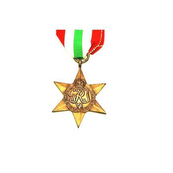 Italian Star And Atlantic Star Unnamed As Issued Medal British WWII WW2 War Medal Full Size  - main image