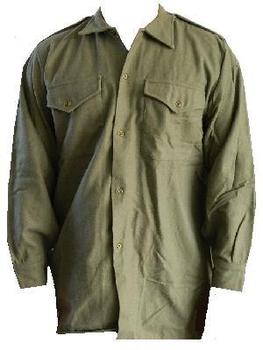 British Shirt WWII Style olive Worsted Wooly Itchy Scratchy