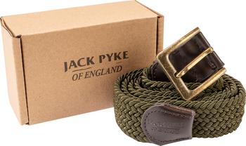 Elasticated Belt Military Style Countryman Woven Belt With Leather Trim, New - main image