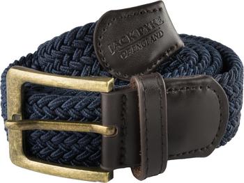 Elasticated Belt Military Style Countryman Woven Belt With Leather Trim, New - main image