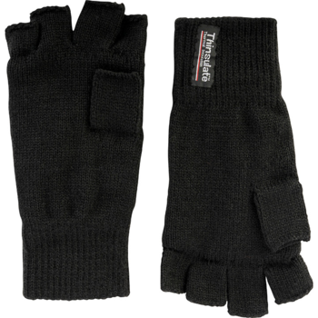 Fingerless Mittens New Thinsulate Lined Fingerless Gloves In Black Or Olive - main image