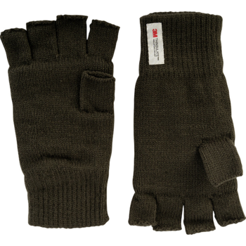 Fingerless Mittens New Thinsulate Lined Fingerless Gloves In Black Or Olive - main image