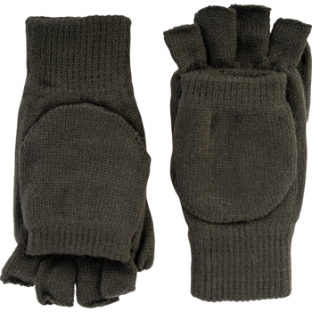 Thinsulate Mittens New Thinsulate Lined Fingerless Shooters Mitts In Olive Or Black - main image
