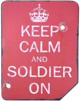 Keep Calm and Soldier on Wooden Display Sign - main image