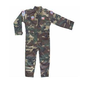 Kids Camo US Top gun Flight suit Childrens Flying Suit in woodland Camo with badges, New