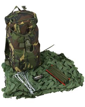 Kids Army Den Set Camouflage Woodland Camo Bag, Camo Net Hide Set