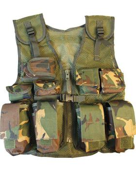 Children's Kids Woodland DPM Camo Multi Pocket Assult Vest