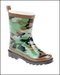 New Childrens Camouflage Print Rubber Wellingtons (W208E)