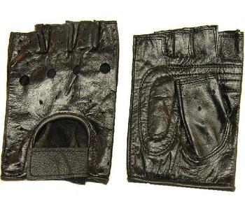 Fingerless Gloves Leather Training Gloves - Black - main image