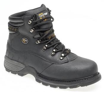 Water Resistant Safety Boots Lightweight Black Waxy Leather Waterproof Lined Hiker Style Boot (M139A)