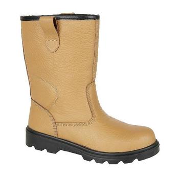 Rigger Boots Fur Lined Tan Leather Rigger Boot With Steel Toe cap and Steel Midsole (M20BSM)