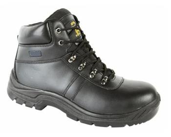 Water Resistant Safety Boots, Grafters Technician Black Leather Safety Toe Cap Boot (M602A)