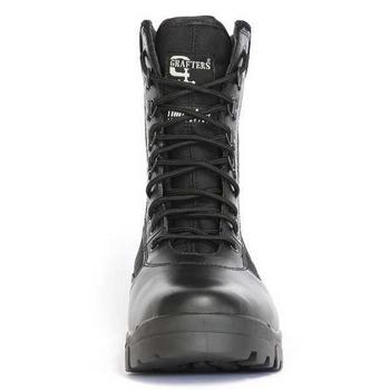 Black Fabric and leather Patrol Boot - main image