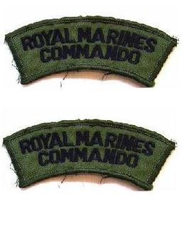 Royal Marines Commando Shoulder Title Badge Set, Used