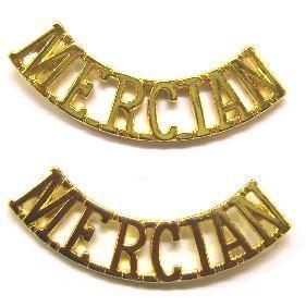 Brass Mercian Regiment Pair Of Shoulder Titles New Sealed In Packet - main image